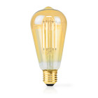 LBDE27ST64GD1 Led-filamentlamp e27 | st64 | 4.9 w | 470 lm | 2100 k | dimbaar | extra warm wit | retrostijl | 1 st