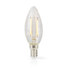 LBFE14C353 Led-filamentlamp e14 | kaars | 7 w | 806 lm | 2700 k | warm wit | retrostijl | 1 stuks | doorzichtig