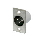 NTR-NC3MP 3-polige mannelijke stekker, soldeercontacten, nikkelen behuizing, zilveren contacten