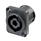 NTR-NL4MPXX 4-polige chassisconnector, zwarte d-maat flens, verzonken doorlopende gaten, 3/16