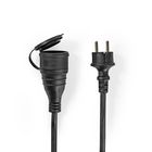 PECN120FBK Stroomverlengkabel | type f (cee 7/7) male | type f (cee 7/7) female | recht | recht | vernikkeld | 