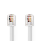 TCGB90200WT100 Telecomkabel | rj11 male | rj11 male | 10.0 m | kabel design: plat | goud verguld | kabeltype: rj11 