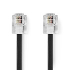 TCGL90200BK100 Telecomkabel | rj11 male | rj11 male | 10.0 m | kabel design: plat | goud verguld | kabeltype: rj11 