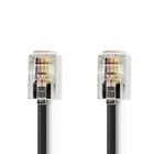 TCGP90100BK50 Telecomkabel | rj10 male | rj10 male | 5.00 m | kabel design: gekruld | kabeltype: rj10 | zwart | en