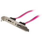 VLCP73800R05 Sata 3 gb/s kabel intern 2x sata 7-pins female - 2x sata 7-pins beugel 0.50 m rood