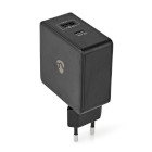WCPD45W100BK Oplader | snellaad functie | 2.25 / 2.4 / 3.0 a | outputs: 2 | usb-a / usb-c™ | geen kabel inb