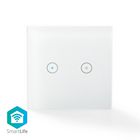 WIFIWS20WT Smartlife wandschakelaar | wi-fi | duaal | muurmontage | 1000 w | android™ / ios | glas | wit