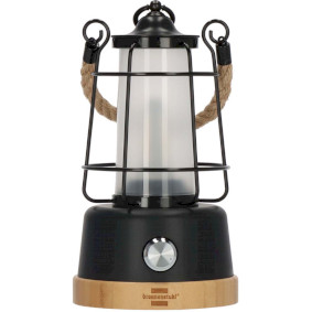 1171800 Oplaadbare campinglamp cal 1 met henneptouw en bamboevoet (370 lm, ip44, brandtijd tot 75h, dimbaar,