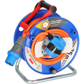 1182470100 Cee-kabelhaspel met 23+2m rn-kabel in oranje (camping kabelhaspel met cee-hoekkoppeling incl. stekke