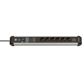 1391010610 Premium-protect-line 60.000a stekkerdoos met overspanningsbeveiliging en usb 6-voudig 3m h05vv-f 3g1