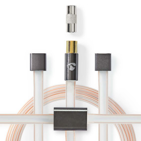 ANFMBW105AT20 Coaxkabel | iec (coax) male | iec (coax) male | verguld | 50 ohm | onafgeschermd | 2.00 m | plat | p