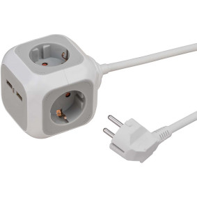 BN-1150100 Alea-power stekkerdoos met usb /stekkerblok (stekkerdozen 4-voudig, 2x usb lader en 1,40 m kabel) ty