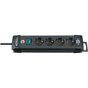 BN-1951140100 Premium-line stekkerdoos met 4 stopcontacten (1,8 m kabel, met schakelaar, made in germany) zwart ty