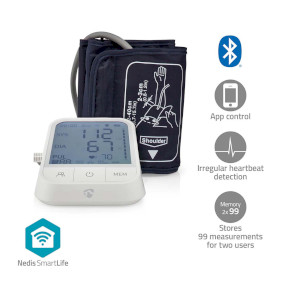 BTHBP10WT Smartlife bloeddrukmeter | arm | bluetooth® | lcd-scherm | 22 - 42 cm | aanduiding van stil hou