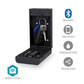 BTHKB10BK Smartlife-sleutelkast | sleutelkluis | bluetooth® | buitenshuis | sleutelslot | ipx5 | zwart