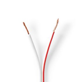 CABR1500WT1000 Speaker-kabel | 2 x 1.50 mm² | koper | 100.0 m | rond | pvc | wit | rol