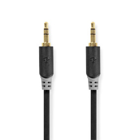 CABW22000AT05 Stereo-audiokabel | 3,5 mm male | 3,5 mm male | verguld | 0.50 m | rond | antraciet | doos