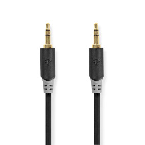 CABW22000AT10 Stereo-audiokabel | 3,5 mm male | 3,5 mm male | verguld | 1.00 m | rond | antraciet | doos