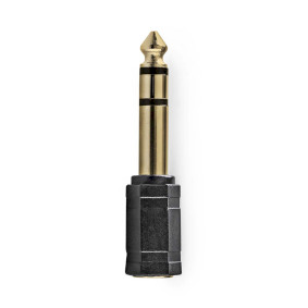 CABW23930AT Stereo-audioadapter | 6,35 mm male | 3,5 mm female | verguld | recht | abs | antraciet | 1 stuks | d