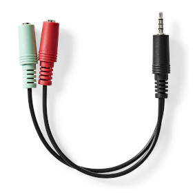 CAGB22150BK02 Stereo-audiokabel | 3,5 mm male | 2x 3,5 mm female | vernikkeld | 0.20 m | rond | antraciet | doos