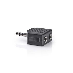 CAGB22945BK Stereo-audioadapter | 3,5 mm male | 2x 3,5 mm female | vernikkeld | recht | abs | zwart | 1 stuks | 