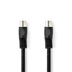 CAGL20000BK10 Din-audiokabel | din 5-pins male | din 5-pins male | vernikkeld | 1.00 m | rond | pvc | zwart | labe