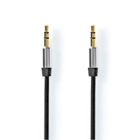 CAGL21250BK10 Stereo-audiokabel | 2,5 mm male | 3,5 mm male | verguld | 1.00 m | rond | label