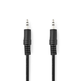 CAGL22000BK10 Stereo-audiokabel | 3,5 mm male | 3,5 mm male | vernikkeld | 1.00 m | rond | zwart | label
