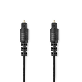 CAGL25000BK100 Optische audiokabel | toslink male | toslink male | 10.0 m | rond | pvc | zwart | label