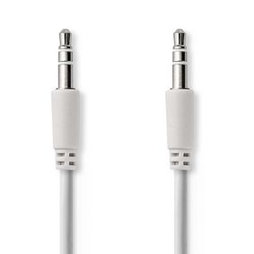 CAGP22010WT10 Stereo-audiokabel | 3,5 mm male | 3,5 mm male | vernikkeld | 1.00 m | rond | wit