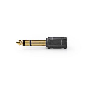 CAGP23930BKG Stereo-audioadapter | 6,35 mm male | 3,5 mm female | verguld | recht | abs | zwart | 10 stuks | enve