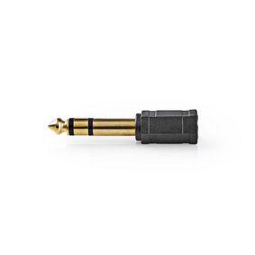 CAGP23930BKG Stereo-audioadapter | 6,35 mm male | 3,5 mm female | verguld | recht | abs | zwart | 10 stuks | poly