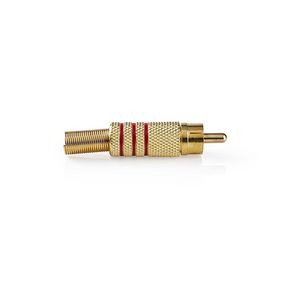 CAGP24900RD Rca-connector | recht | male | verguld | soldeer | diameter kabelinvoer: 7.0 mm | metaal | rood | 10