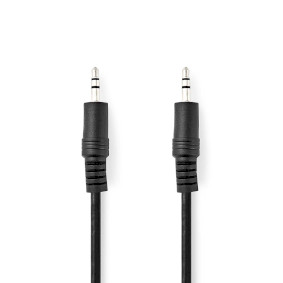 CAGT22000BK05 Stereo-audiokabel | 3,5 mm male | 3,5 mm male | vernikkeld | 0.50 m | rond | zwart | label