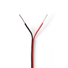 CAGW0350BK1000 Speaker-kabel | 2x 0.35 mm² | cca | 100.0 m | rond | pvc | rood / zwart | folieverpakking