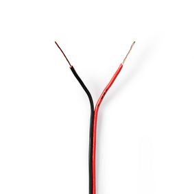CAGW0350BK1000 Speaker-kabel | 2 x 0.35 mm² | cca | 100.0 m | rond | pvc | rood / zwart | folieverpakking