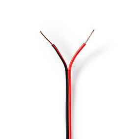 CAGW0500BK1000 Speaker-kabel | 2 x 0.50 mm² | cca | 100.0 m | rond | pvc | rood / zwart | folieverpakking