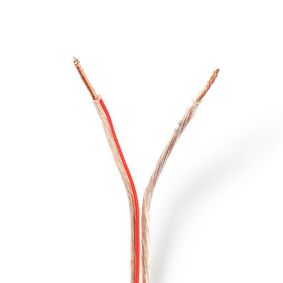 CAGW1500TR250 Speaker-kabel | 2 x 1.50 mm² | cca | 25.0 m | rond | pvc | transparant | folieverpakking