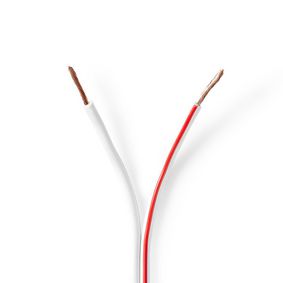 CAGW1500WT1000 Speaker-kabel | 2 x 1.50 mm² | cca | 100.0 m | rond | pvc | wit | folieverpakking
