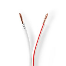 CAGW2500WT1000 Speaker-kabel | 2 x 2.50 mm² | cca | 100.0 m | rond | pvc | wit | folieverpakking