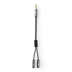 CATB22150GY02 Stereo-audiokabel | 3,5 mm male | 2x 3,5 mm female | verguld | 0.20 m | rond | grijs / gun metal gri