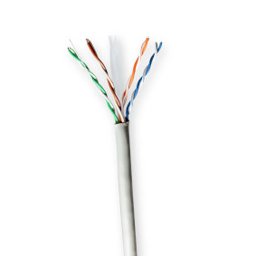 CCBG8520GY100S Netwerk kabel rol | cat6 | solid | u/utp | cca | 100.0 m | binnenshuis | rond | pvc | grijs | trekdo