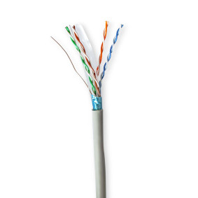 CCBG8522GY100S Netwerk kabel rol | cat6 | solid | f/utp | cca | 100.0 m | binnenshuis | rond | pvc | grijs | trekdo
