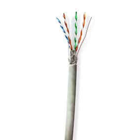 CCBG8524GY100S Netwerk kabel rol | cat6 | solid | sf/utp | cca | 100.0 m | binnenshuis | rond | pvc | grijs | trekd