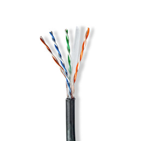 CCBG8590BK100S Netwerk kabel rol | cat6 | solid | u/utp | cca | 100.0 m | buitenshuis | rond | pe | zwart | trekdoo