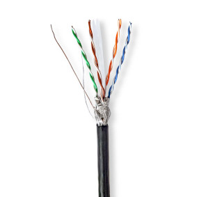 CCBG8594BK305S Netwerk kabel rol | cat6 | solid | s/ftp | cca | 305.0 m | buitenshuis | rond | pe | zwart | trekdoo