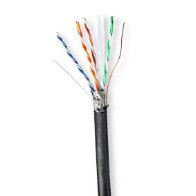 CCBG8598BK100S Netwerk kabel rol | cat6 | solid | s/ftp | koper | 100.0 m | buitenshuis | rond | pe | zwart | trekd