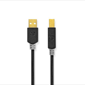 CCBW60100AT10 Usb-kabel | usb 2.0 | usb-a male | usb-b male | 480 mbps | verguld | 1.00 m | rond | pvc | antraciet