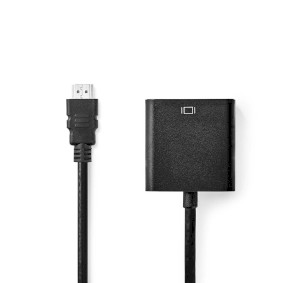 CCGB34900BK02 Vga-adapter | hdmi™ connector | vga female 15p / 3,5 mm female | vernikkeld | recht | pvc | zw