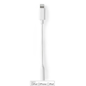 CCGB39950WT01 Lightning-adapter | apple lightning 8-pins | 3,5 mm female | vernikkeld | 0.10 m | rond | pvc